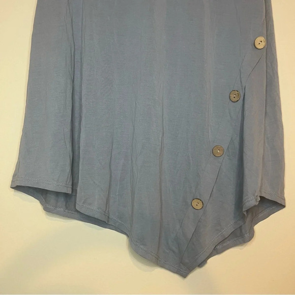 JODIFL Lagenlook Asymmetrical Rayon Contemporary Buttons Summer Tunic Tank Top - Picture 3 of 8